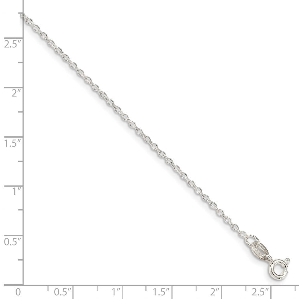Alternate view of the 1.5mm, Sterling Silver Solid Cable Chain Necklace by The Black Bow Jewelry Co.