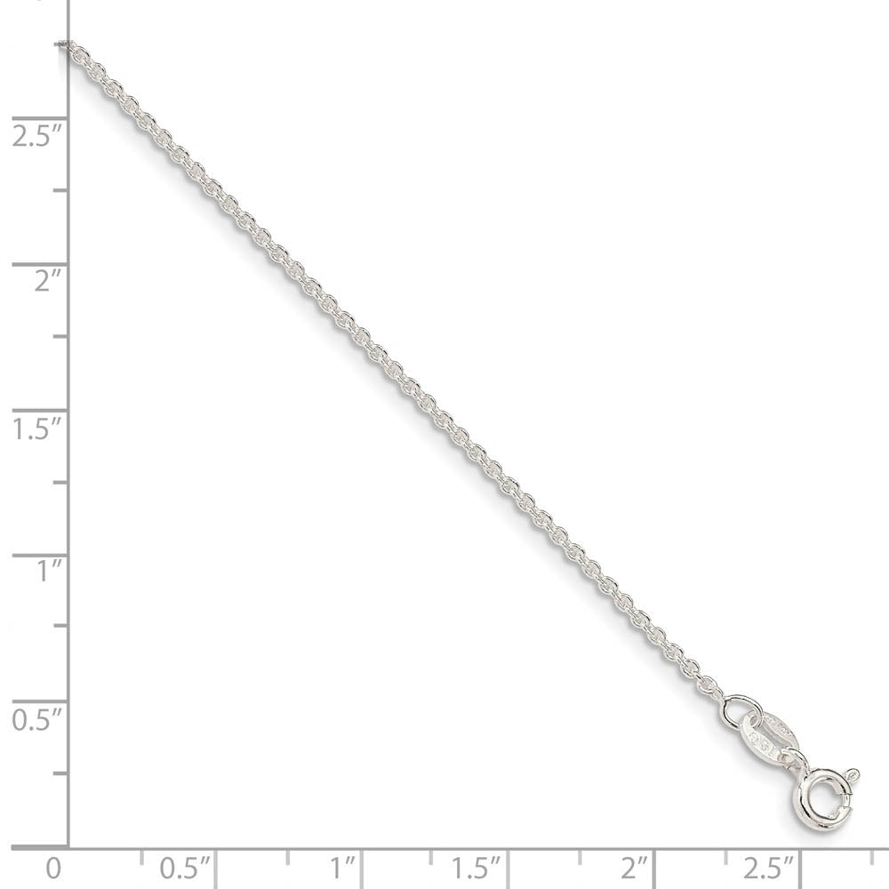 Alternate view of the 1.6mm, Sterling Silver Solid Cable Chain Necklace by The Black Bow Jewelry Co.