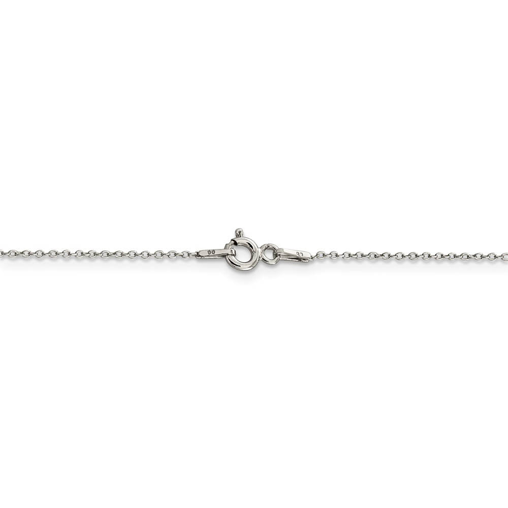Alternate view of the 1mm Rhodium Plated Sterling Silver Solid Cable Chain Necklace by The Black Bow Jewelry Co.