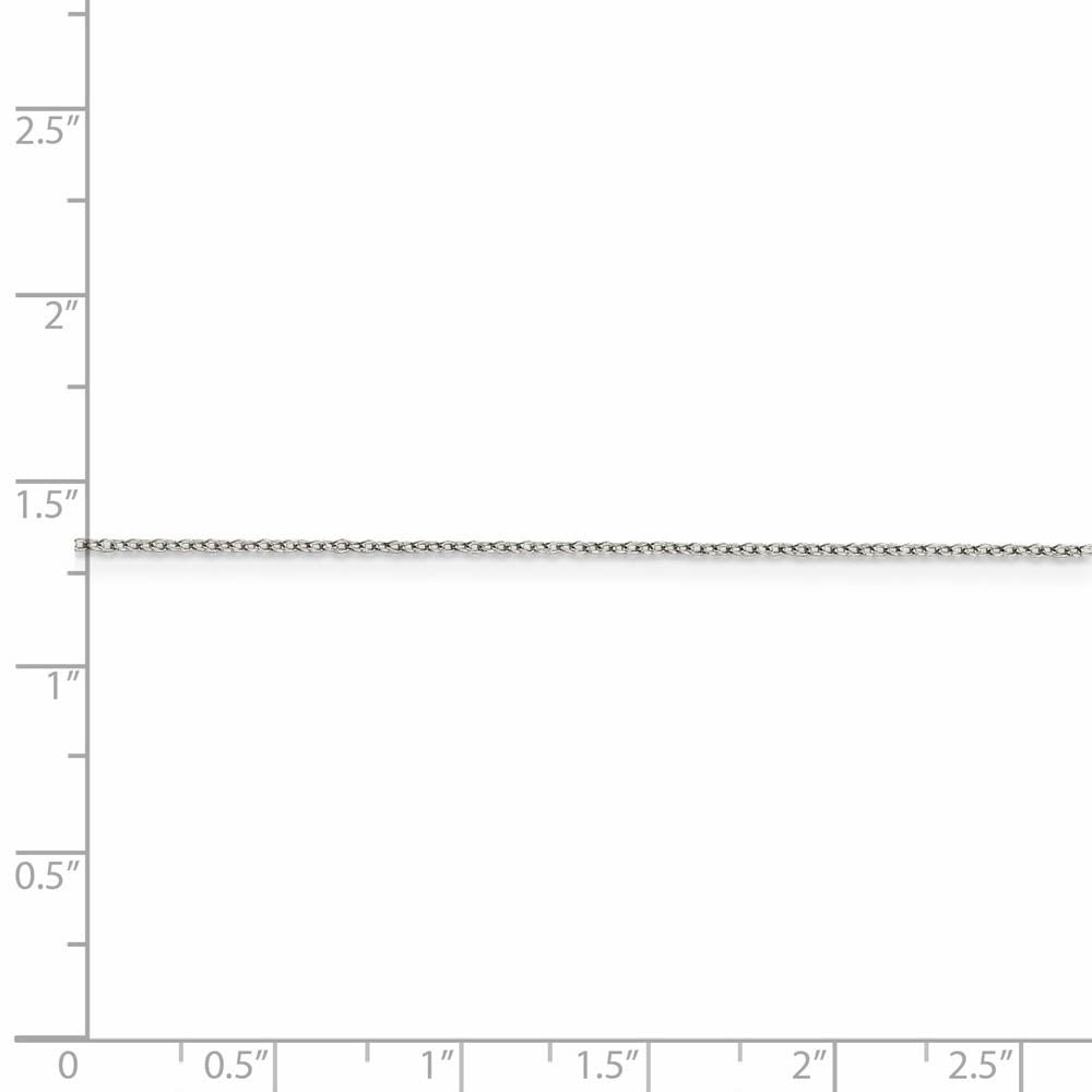 Alternate view of the 1mm Rhodium Plated Sterling Silver Solid Cable Chain Necklace by The Black Bow Jewelry Co.