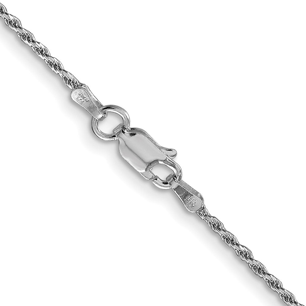 Alternate view of the 1.5mm Rhodium Plated Sterling Silver Solid D/C Rope Chain Necklace by The Black Bow Jewelry Co.