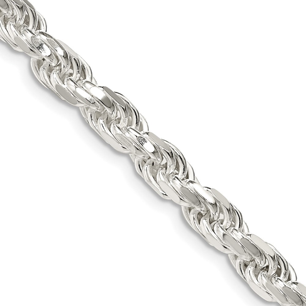 Men&#39;s 5.75mm Sterling Silver Solid D/C Rope Chain Necklace, Item C10376 by The Black Bow Jewelry Co.