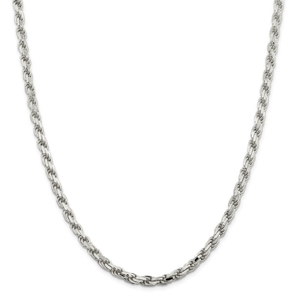 Alternate view of the Men's 5.75mm Sterling Silver Solid D/C Rope Chain Bracelet by The Black Bow Jewelry Co.