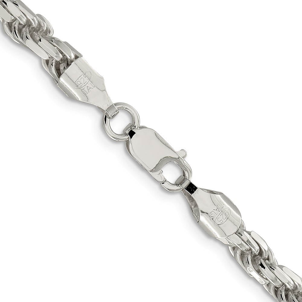 Alternate view of the Men's 5.75mm Sterling Silver Solid D/C Rope Chain Bracelet by The Black Bow Jewelry Co.