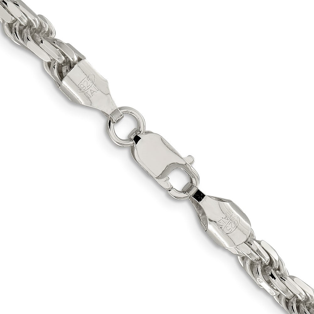 Alternate view of the Men&#39;s 5.75mm Sterling Silver Solid D/C Rope Chain Necklace by The Black Bow Jewelry Co.