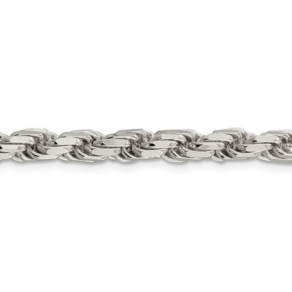 Alternate view of the Men&#39;s 5.75mm Sterling Silver Solid D/C Rope Chain Necklace by The Black Bow Jewelry Co.