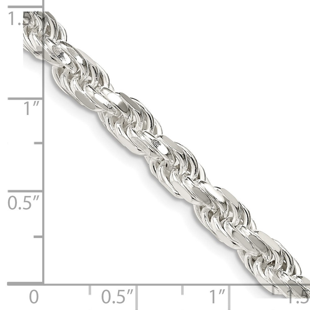 Alternate view of the Men&#39;s 5.75mm Sterling Silver Solid D/C Rope Chain Necklace by The Black Bow Jewelry Co.