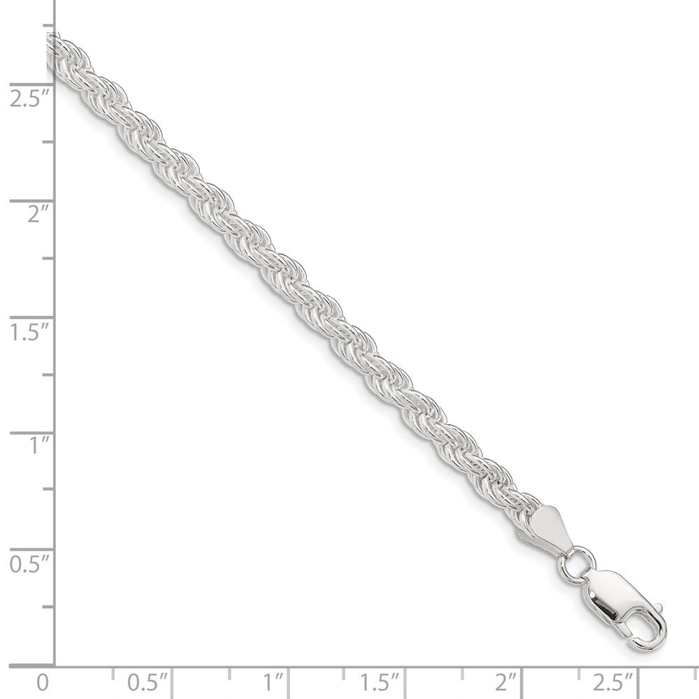 Alternate view of the 4.5mm Sterling Silver Classic Solid Rope Chain Necklace by The Black Bow Jewelry Co.