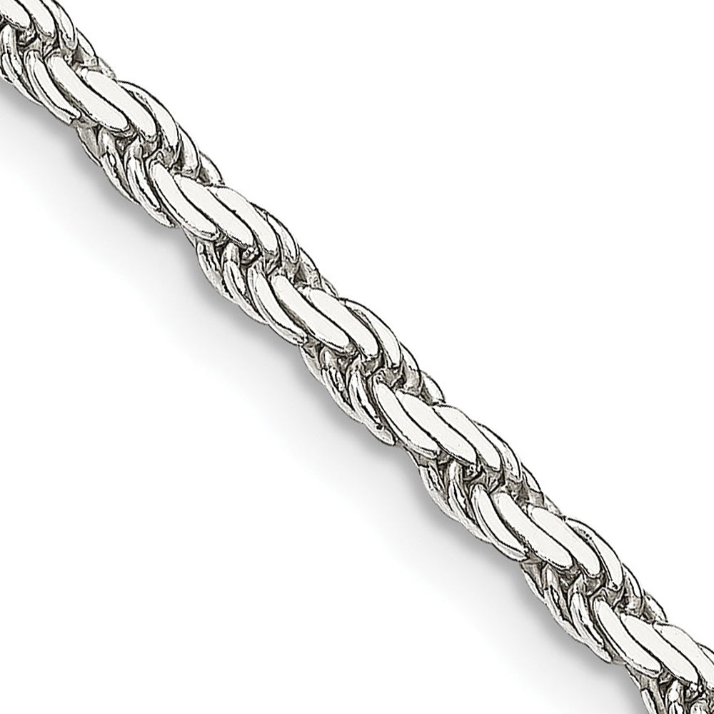 2.5mm Sterling Silver Solid Flat Rope Chain Necklace, Item C10385 by The Black Bow Jewelry Co.