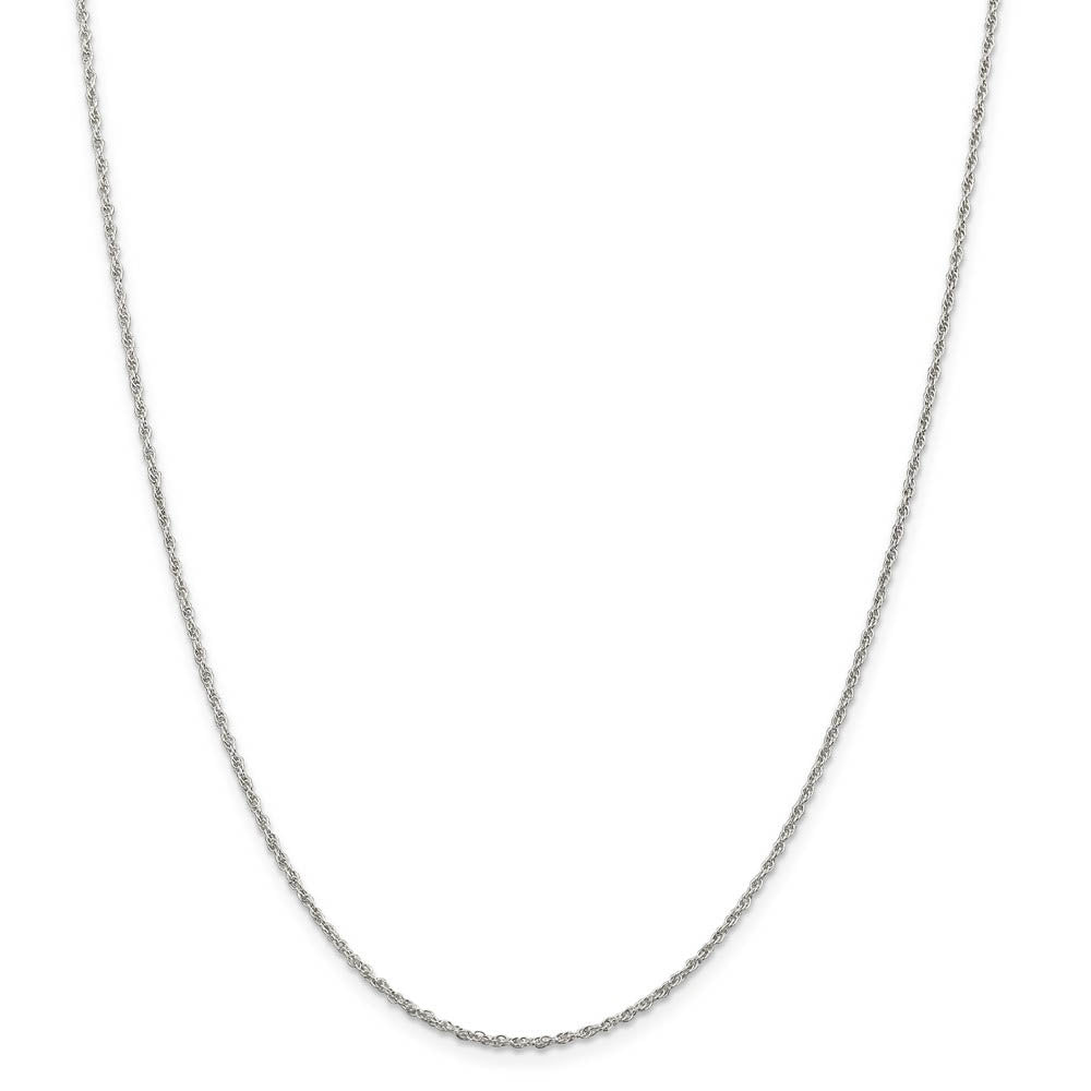1.6mm Rhodium Plated Sterling Silver Solid Loose Rope Chain Necklace, Item C10388 by The Black Bow Jewelry Co.