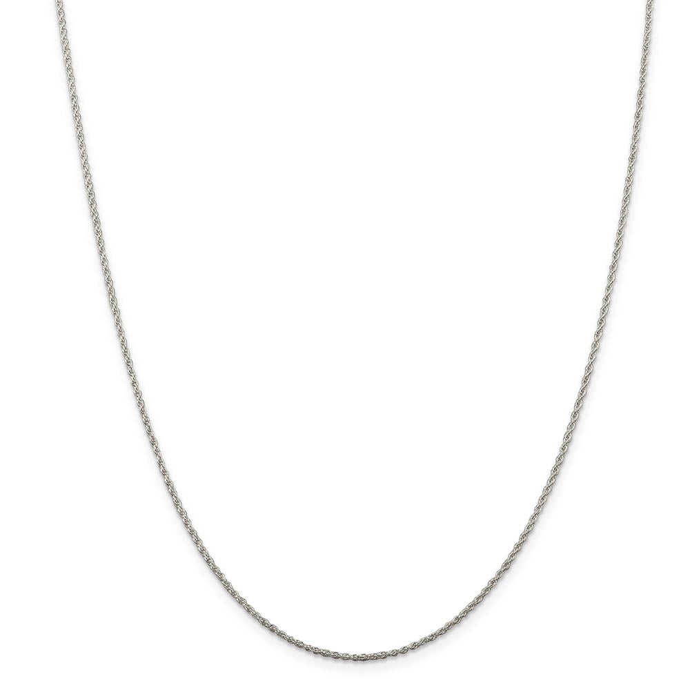 1.3mm Rhodium Plated Sterling Silver Solid Loose Rope Chain Necklace, Item C10393 by The Black Bow Jewelry Co.