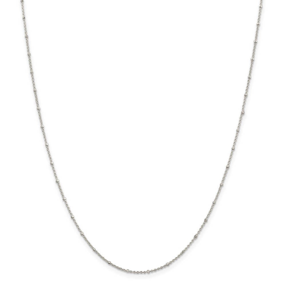 Alternate view of the 1.25mm Sterling Silver Solid Beaded Rolo Chain Necklace by The Black Bow Jewelry Co.