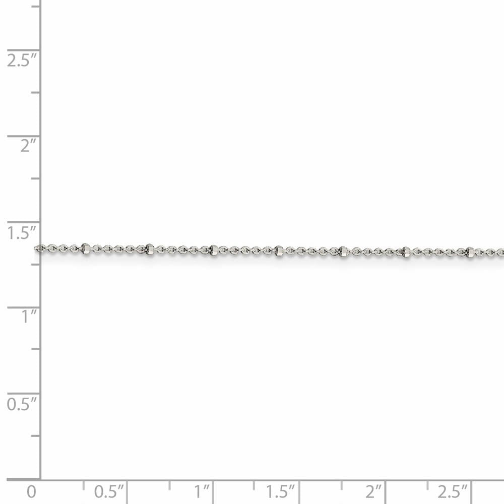 Alternate view of the 1.25mm Sterling Silver Solid Beaded Rolo Chain Necklace by The Black Bow Jewelry Co.