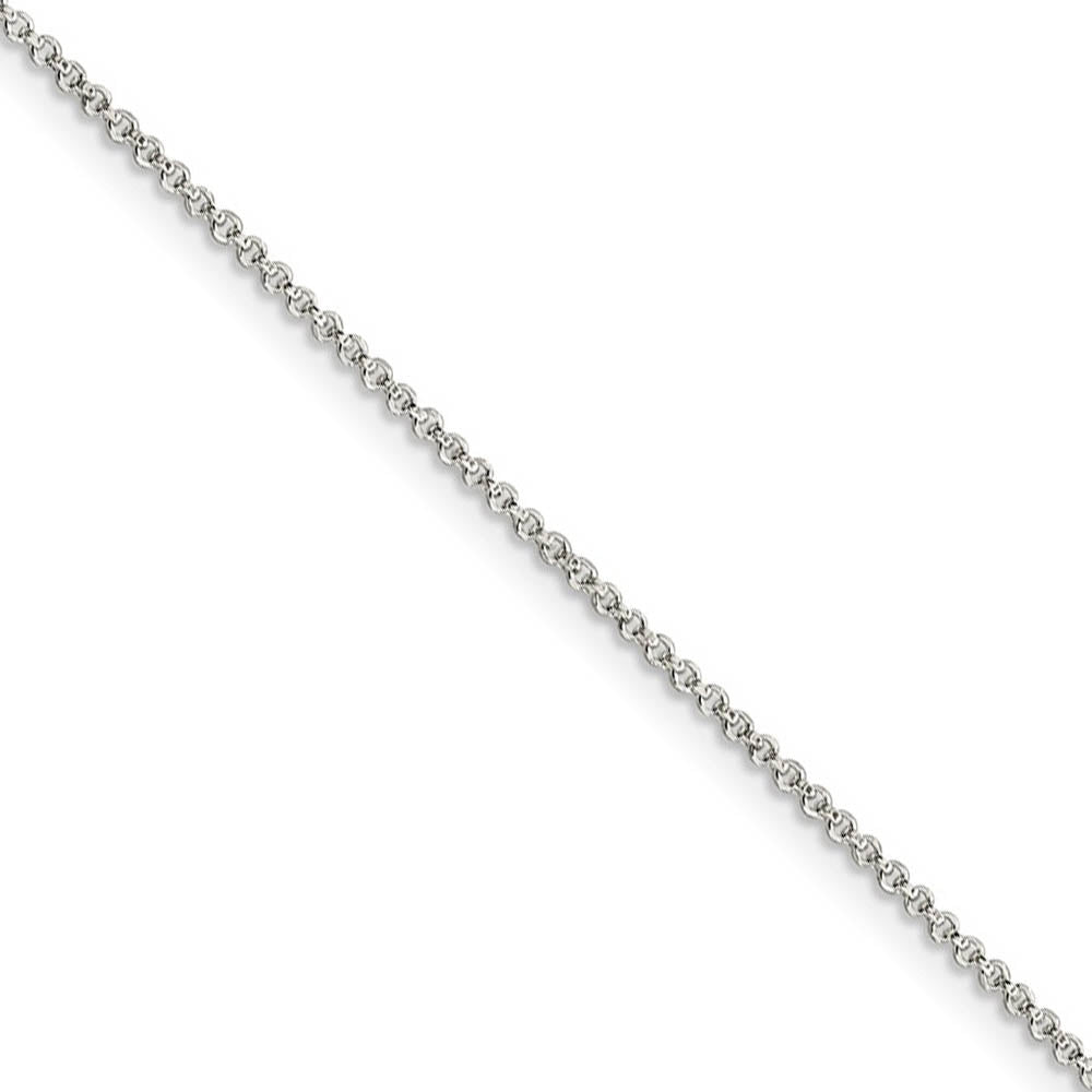1.4mm Sterling Silver Solid Rolo Chain Necklace, Item C10398 by The Black Bow Jewelry Co.