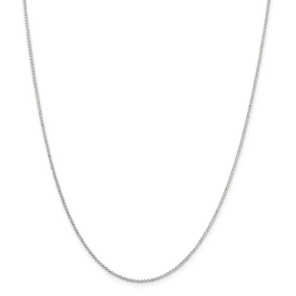 Alternate view of the 1.4mm Sterling Silver Solid Rolo Chain Necklace by The Black Bow Jewelry Co.