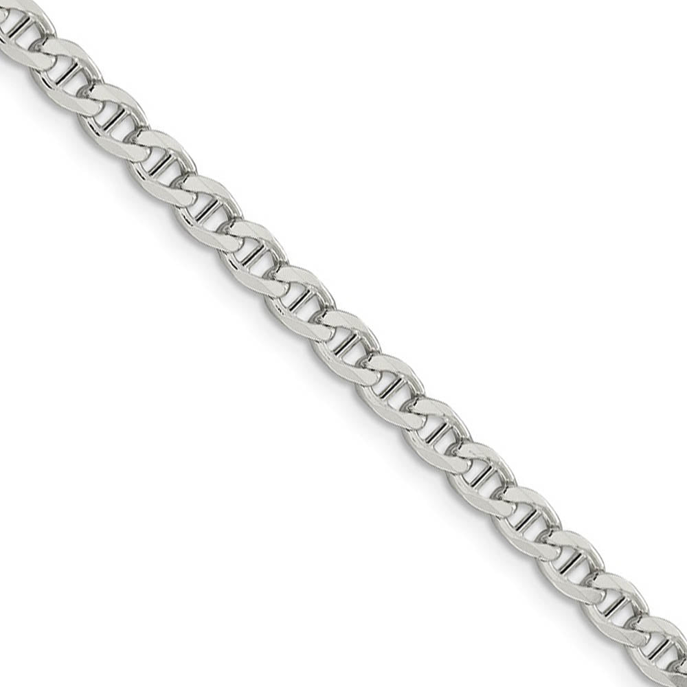 4.1mm Sterling Silver Solid Flat Cuban Anchor Chain Necklace, Item C10402 by The Black Bow Jewelry Co.