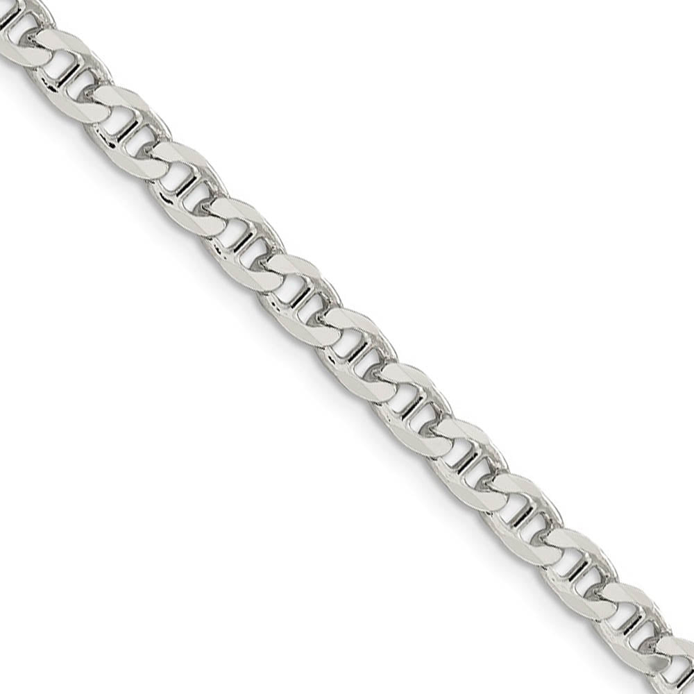 4.6mm Sterling Silver Solid Flat Cuban Anchor Chain Necklace, Item C10403 by The Black Bow Jewelry Co.