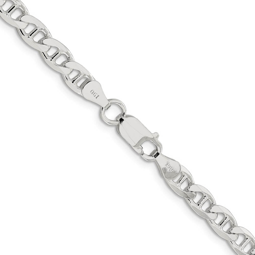 5.7mm Sterling Silver Solid Flat Cuban Anchor Chain Necklace, Item C10404 by The Black Bow Jewelry Co.