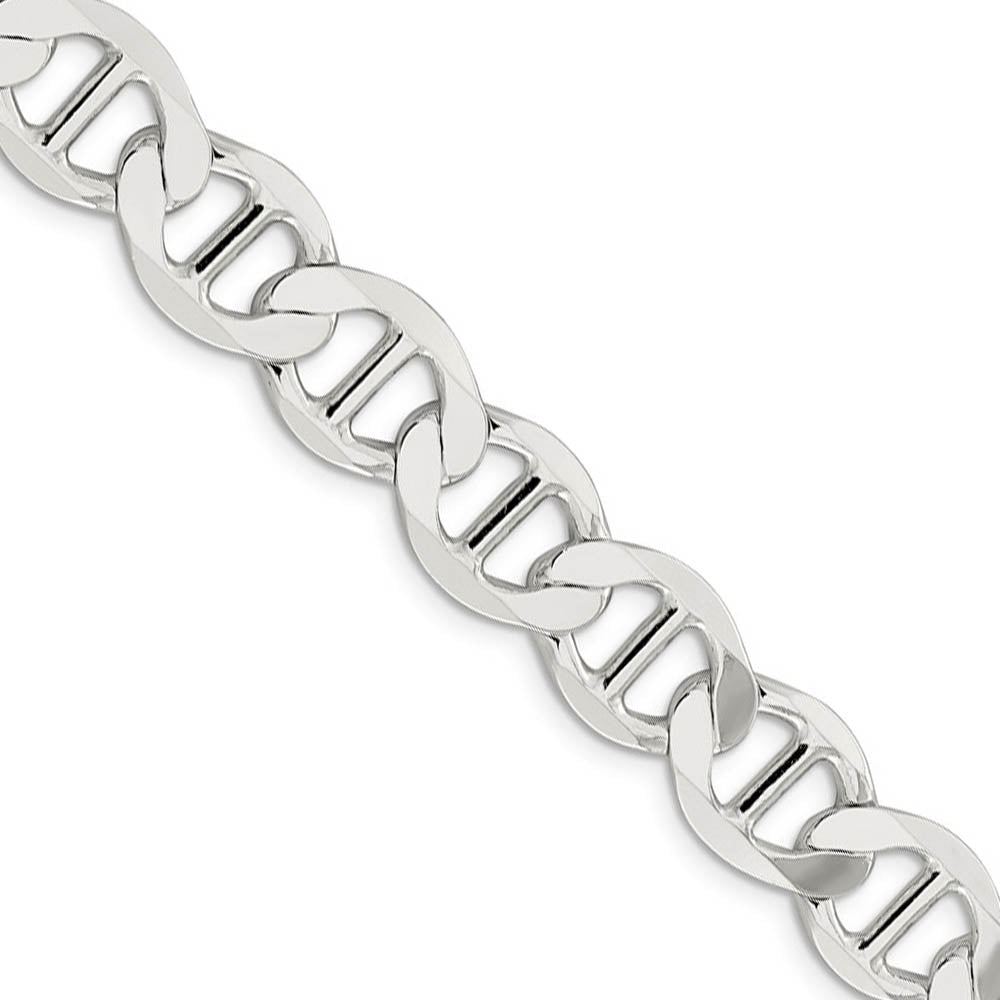 Mens 12.25mm Sterling Silver Hollow Flat Anchor Chain Necklace, Item C10412 by The Black Bow Jewelry Co.