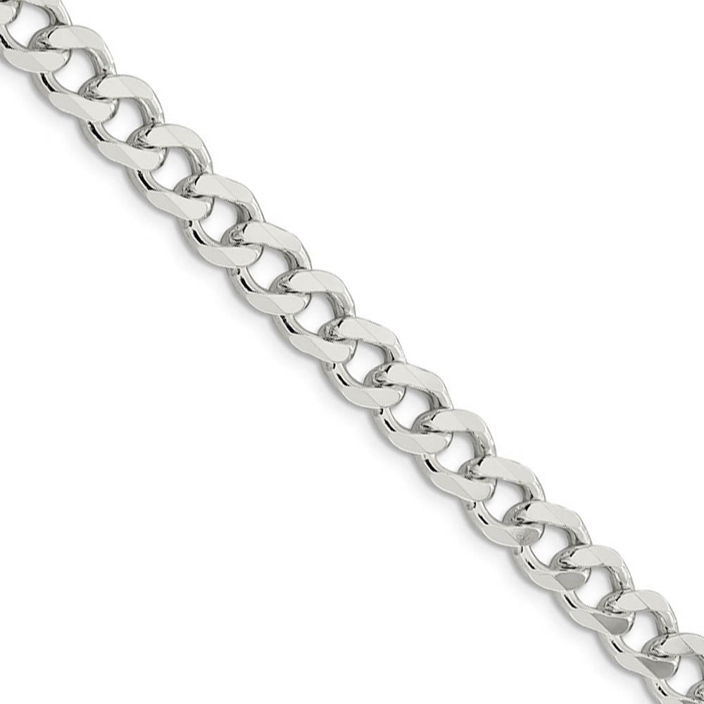 Men's 7.5mm Sterling Silver Solid Curb Chain Necklace, Item C10415 by The Black Bow Jewelry Co.