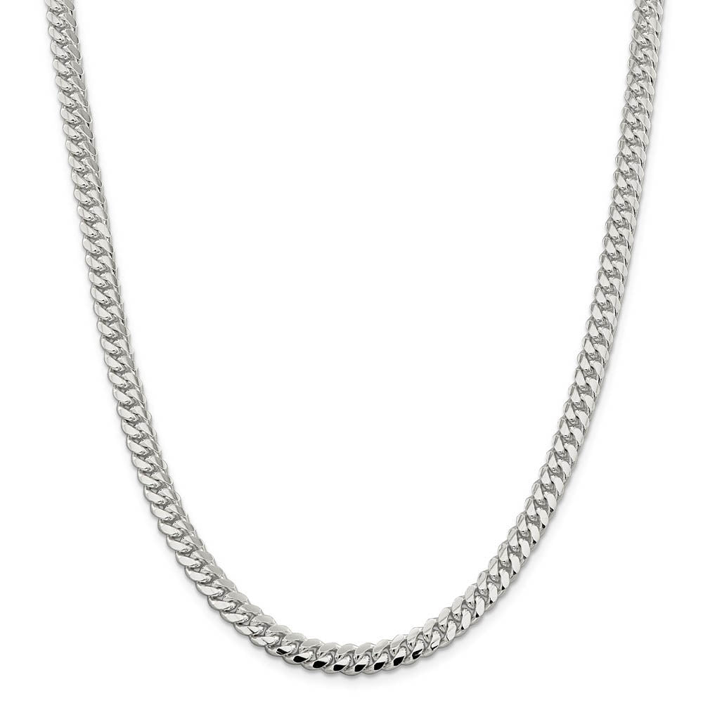 Alternate view of the Men's 6.5mm Sterling Silver Solid Domed Curb Chain Necklace by The Black Bow Jewelry Co.