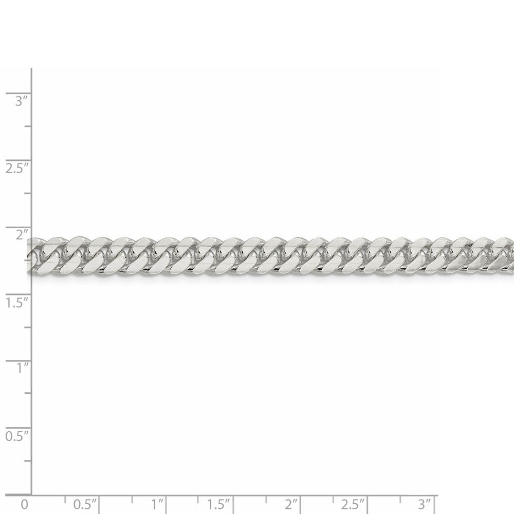 Alternate view of the Mens 7.25mm Sterling Silver Solid Domed Curb Chain Necklace by The Black Bow Jewelry Co.