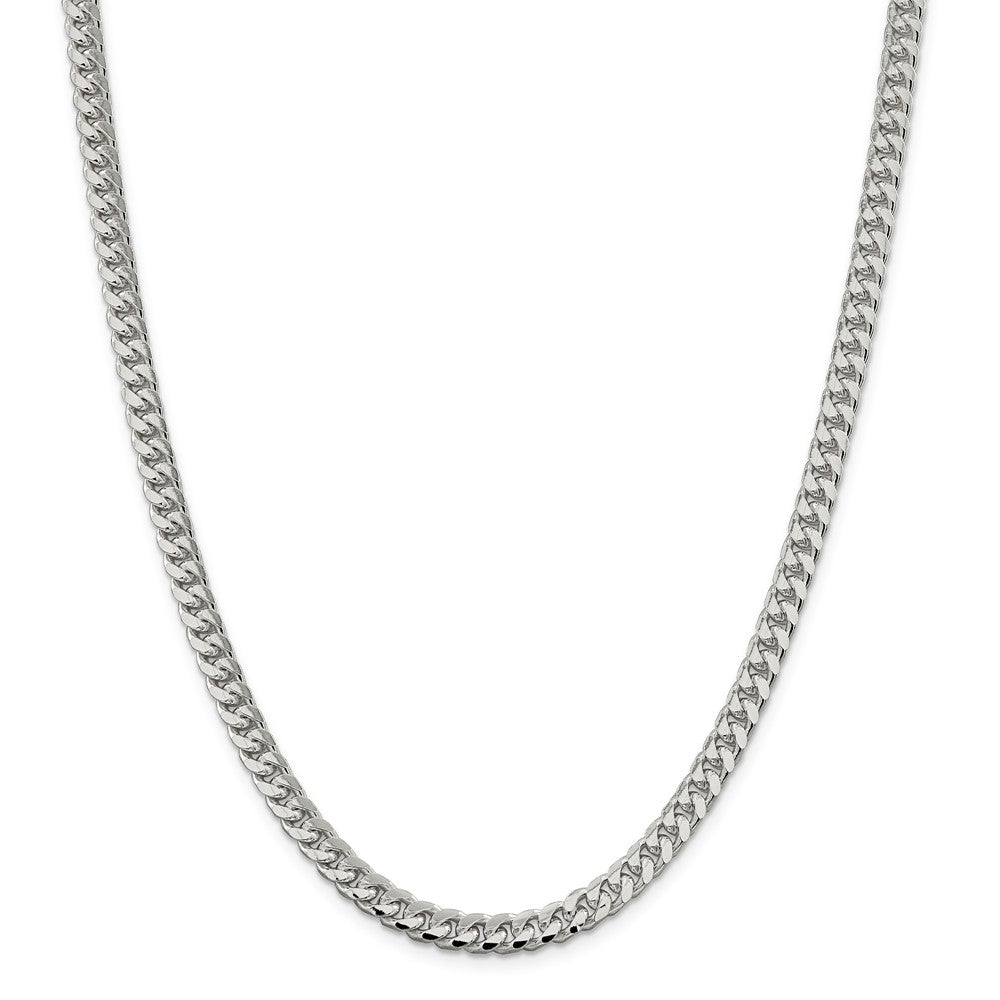 Alternate view of the 6mm Sterling Silver Solid D/C Domed Curb Chain Necklace by The Black Bow Jewelry Co.