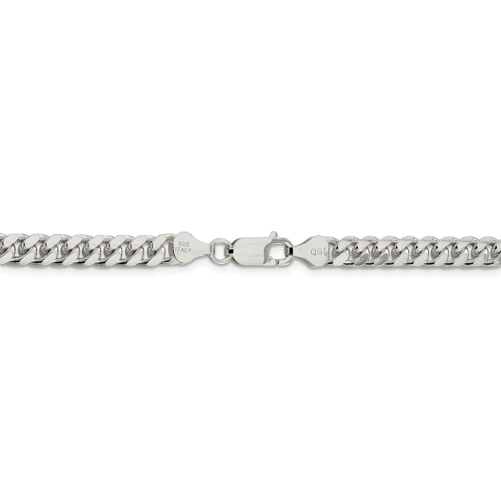 Alternate view of the 6mm Sterling Silver Solid D/C Domed Curb Chain Necklace by The Black Bow Jewelry Co.