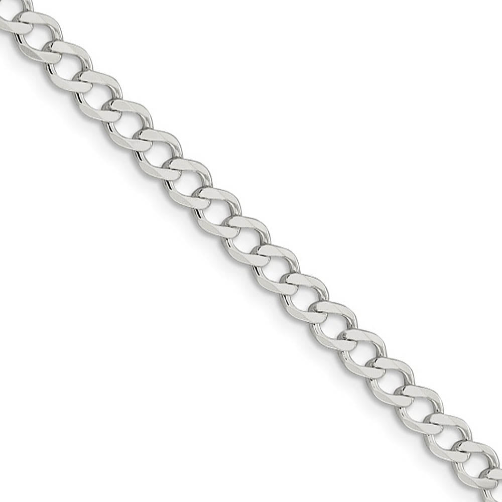 4.5mm Sterling Silver Hollow Flat Open Curb Chain Necklace, Item C10438 by The Black Bow Jewelry Co.