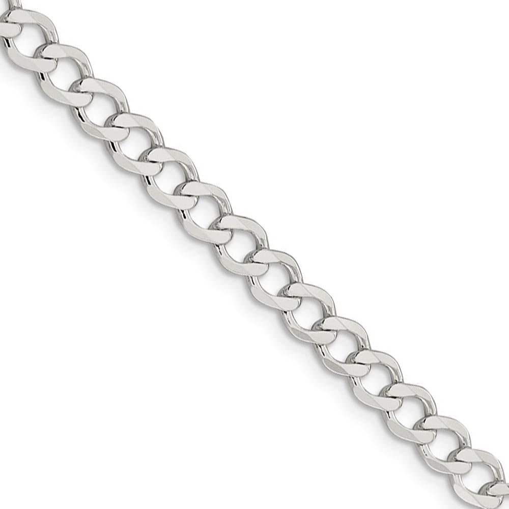 5.25mm Sterling Silver Hollow Flat Open Curb Chain Necklace, Item C10439 by The Black Bow Jewelry Co.