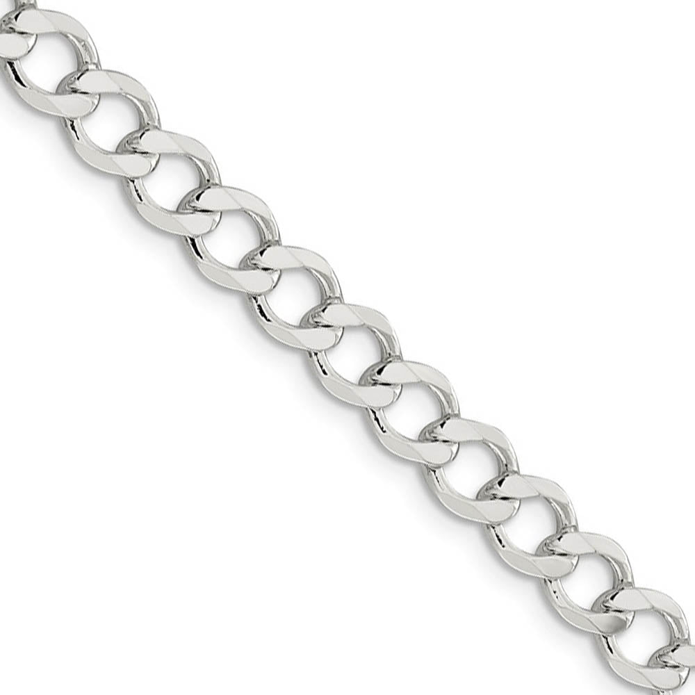 6.5mm Sterling Silver Hollow Flat Open Curb Chain Necklace, Item C10440 by The Black Bow Jewelry Co.