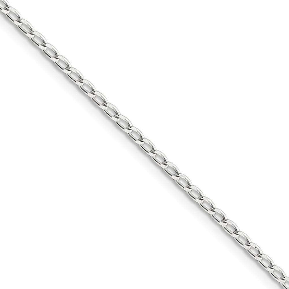 2mm Sterling Silver Solid Open Curb Chain Necklace, Item C10450 by The Black Bow Jewelry Co.
