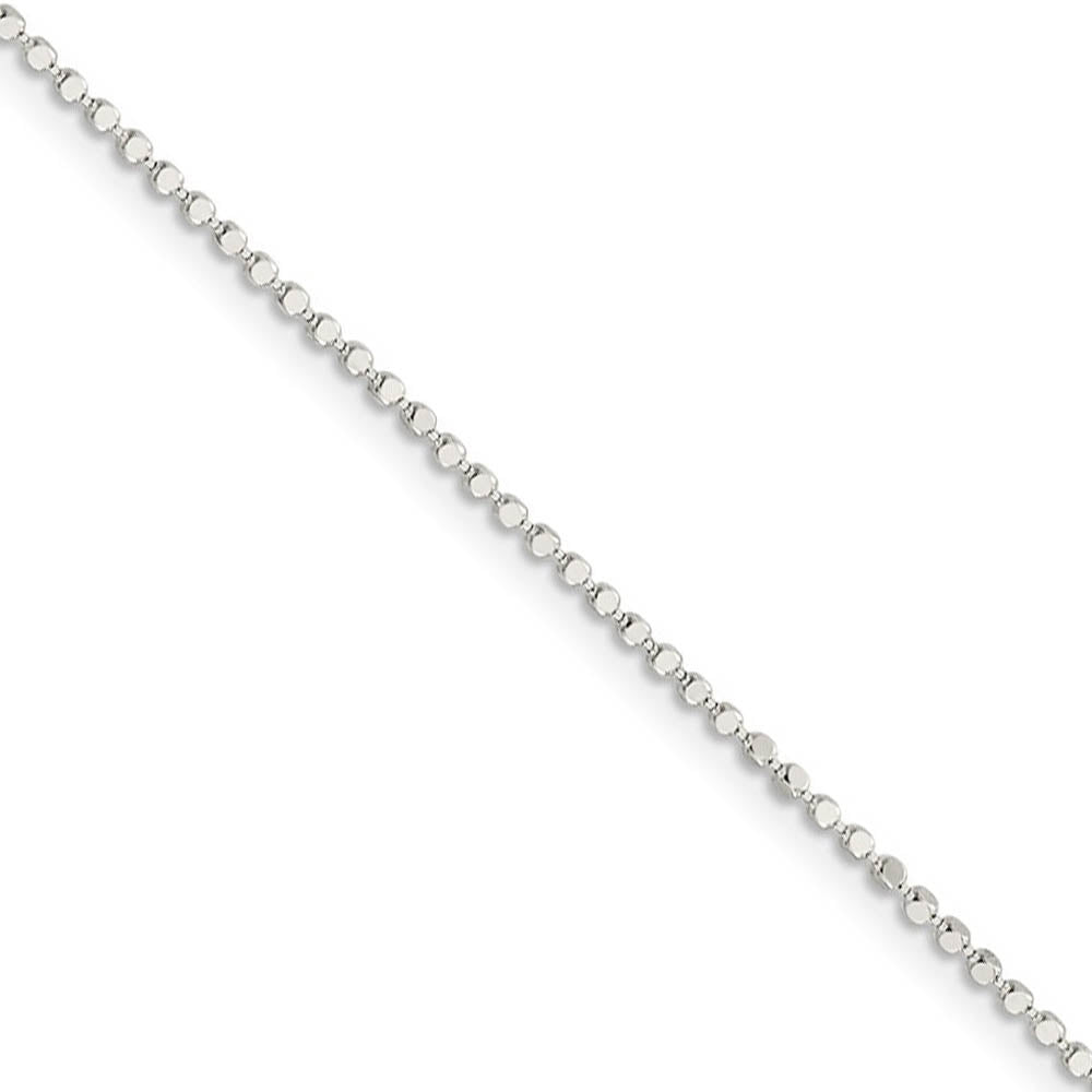 1.1mm Sterling Silver Solid Square Beaded Chain Necklace, Item C10451 by The Black Bow Jewelry Co.