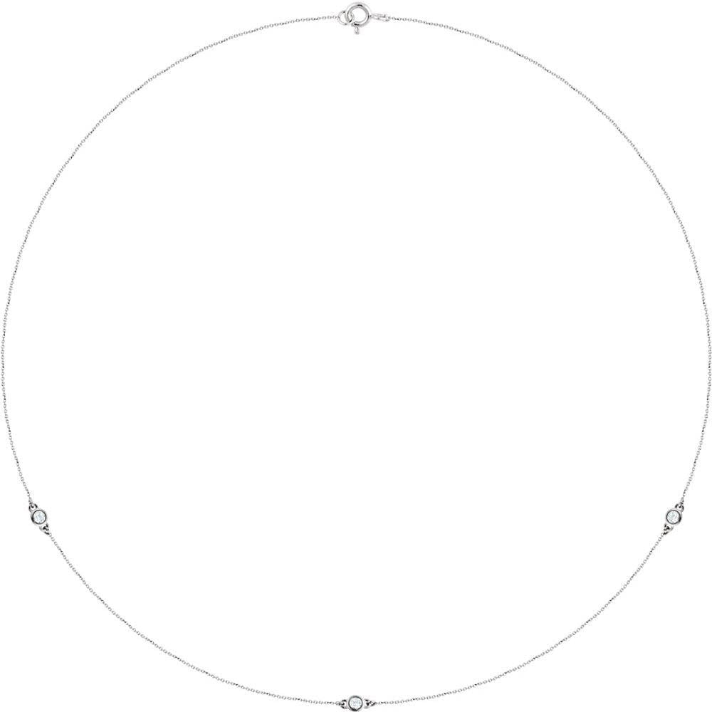 14k Yellow or White Gold 1/5 Ctw Diamond 3-Station Necklace, 18 Inch, Item C10458 by The Black Bow Jewelry Co.