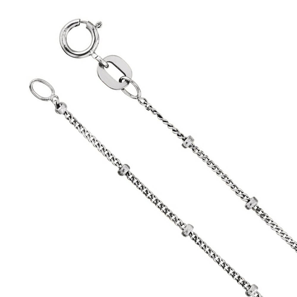 1.9mm 14K Yellow Gold Solid Beaded Curb Chain Necklace, Item C10471 by The Black Bow Jewelry Co.