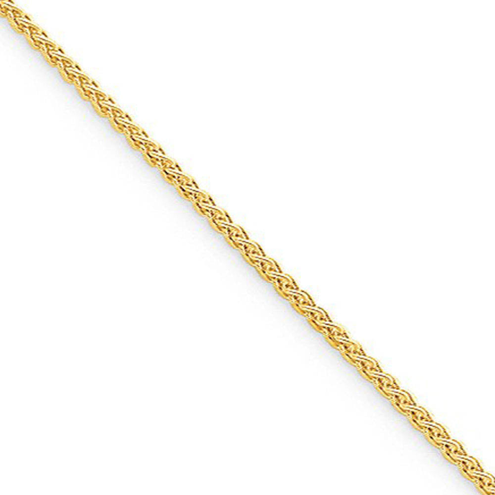 1.5mm 14k Yellow Gold Plate Sterling Silver Solid Spiga Chain Necklace, Item C10484 by The Black Bow Jewelry Co.