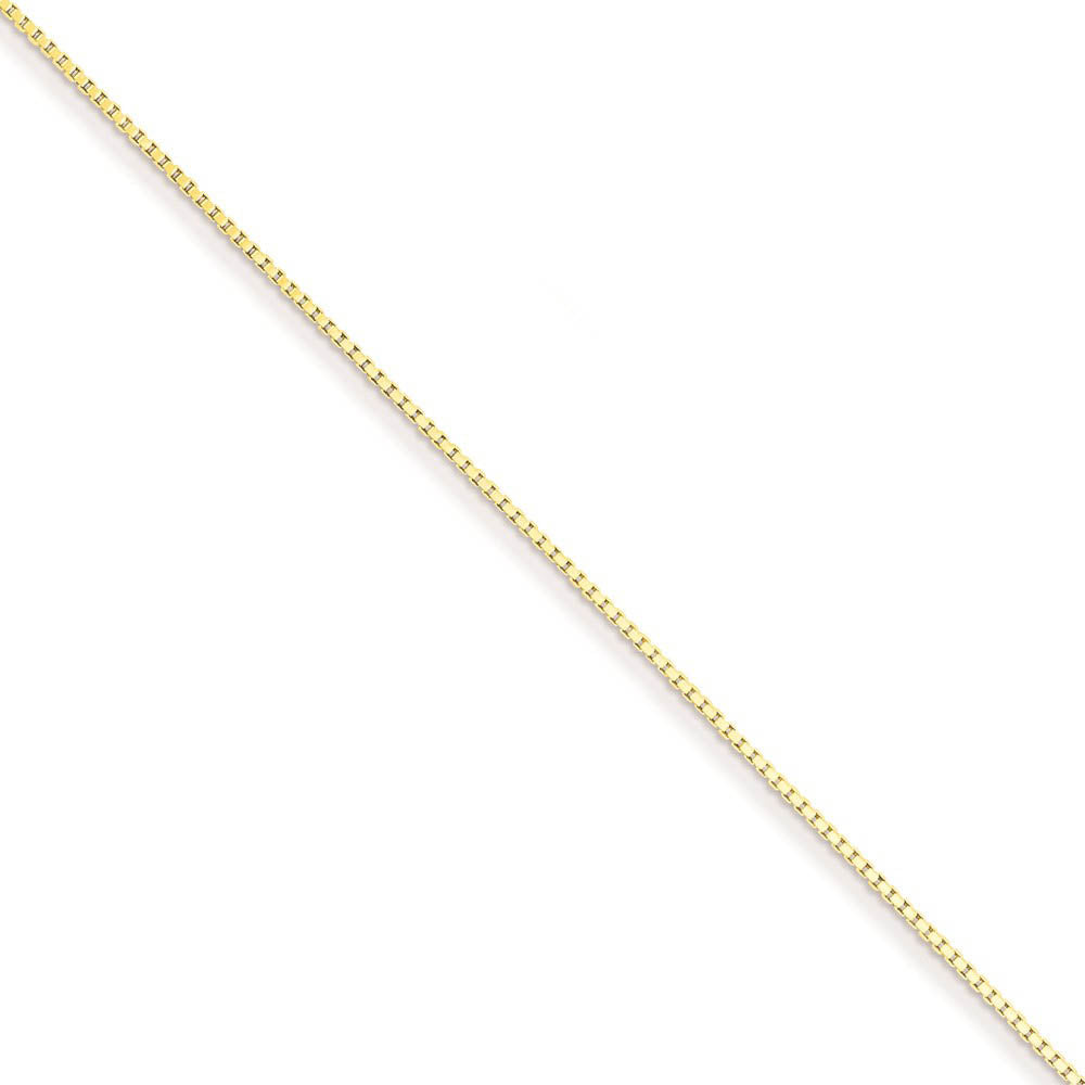 0.9mm Yellow Gold-Tone Plated Sterling Silver Solid Box Chain Necklace, Item C10490 by The Black Bow Jewelry Co.