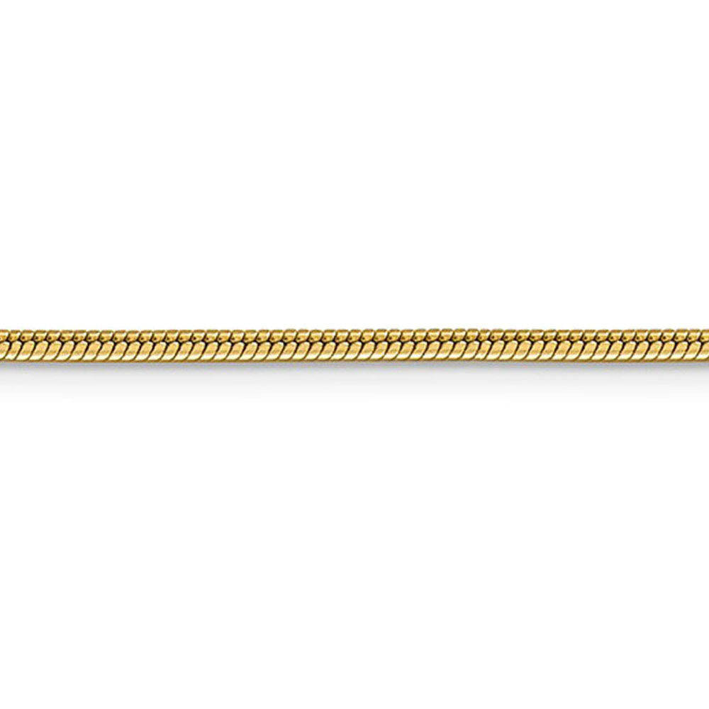 Alternate view of the 1.8mm 14K Yellow Gold Solid Round Snake Chain Necklace by The Black Bow Jewelry Co.