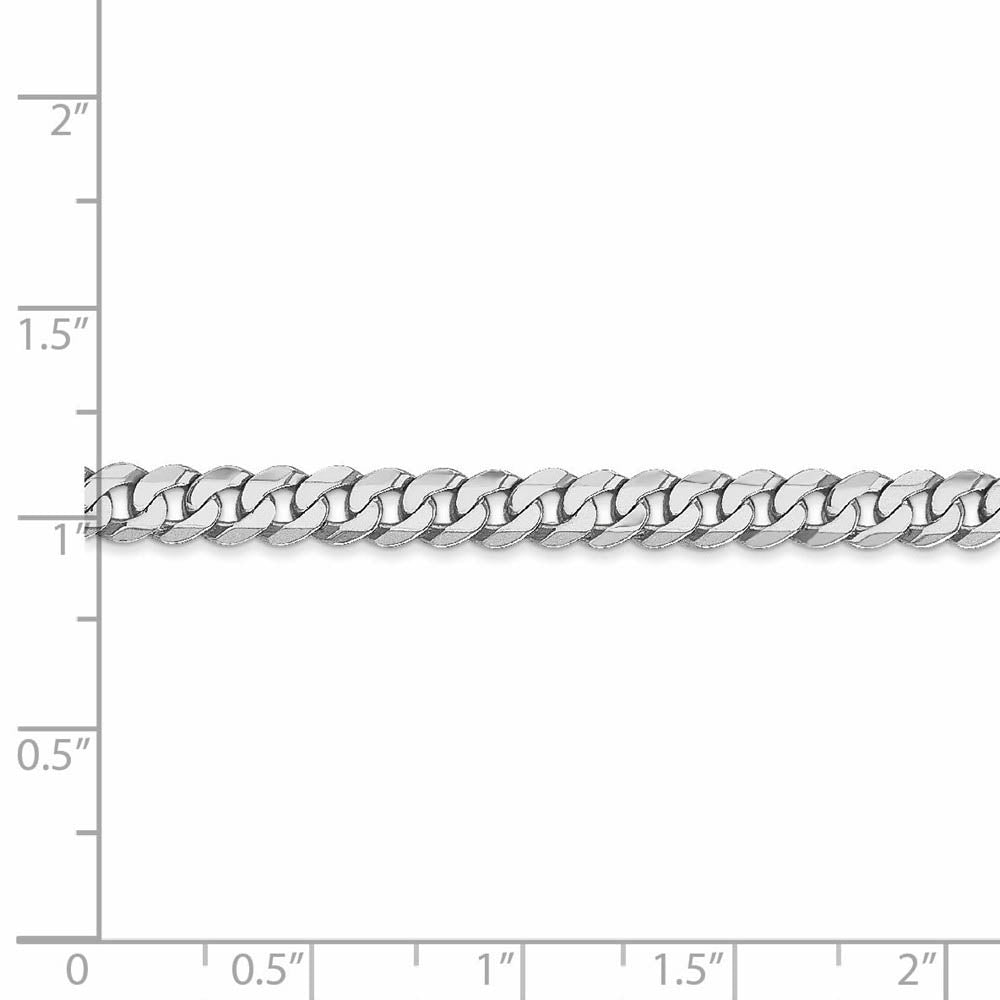 Alternate view of the 4.3mm, 14K White Gold, Solid Miami Cuban (Curb) Chain Bracelet by The Black Bow Jewelry Co.