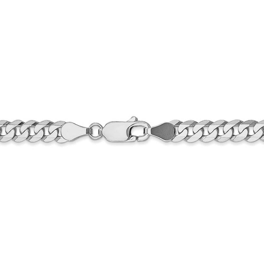 Alternate view of the 5mm, 14K White Gold, Solid Miami Cuban (Curb) Chain Bracelet by The Black Bow Jewelry Co.