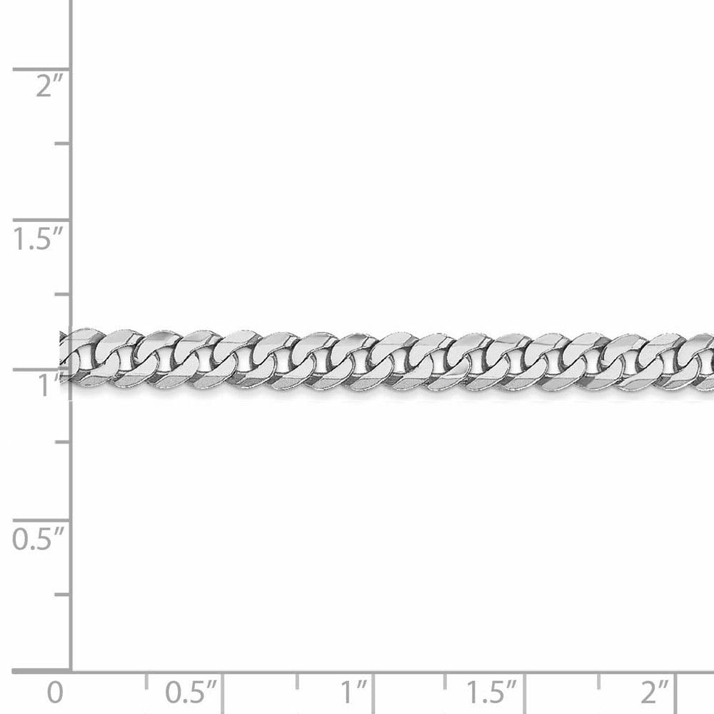 Alternate view of the 5mm, 14K White Gold, Solid Miami Cuban (Curb) Chain Bracelet by The Black Bow Jewelry Co.