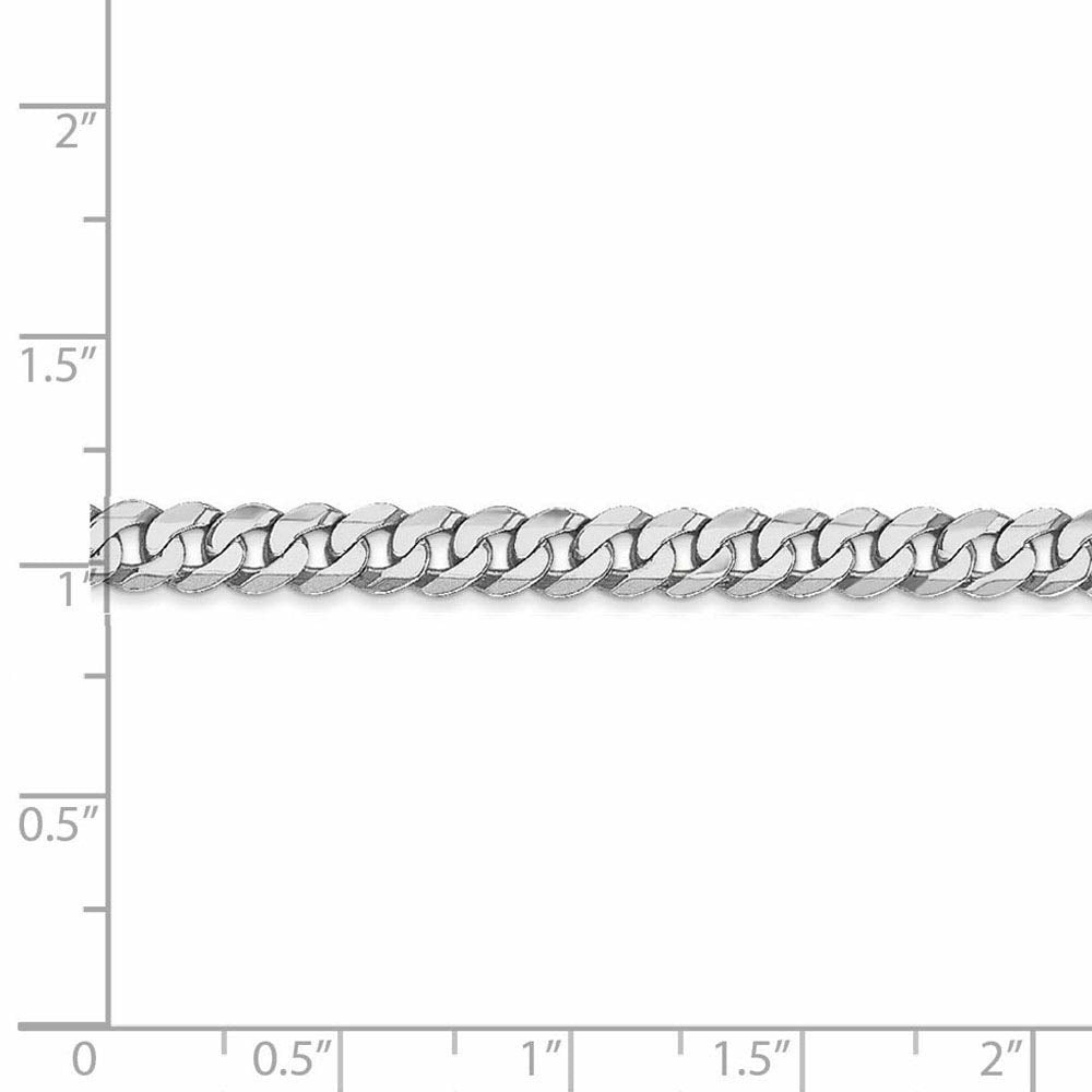 Alternate view of the 5.5mm, 14K White Gold, Solid Miami Cuban (Curb) Chain Bracelet by The Black Bow Jewelry Co.