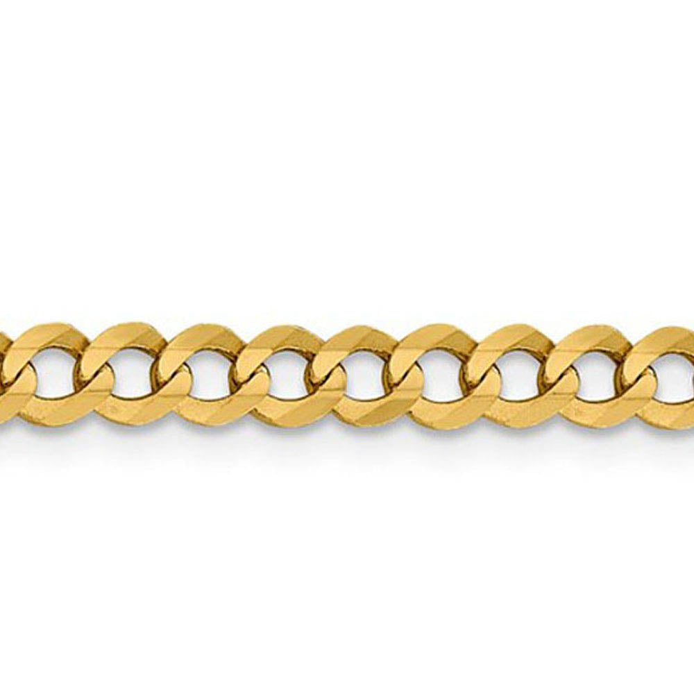 Alternate view of the 4.75mm 14K Yellow Gold Solid Lightweight Flat Curb Chain Necklace by The Black Bow Jewelry Co.
