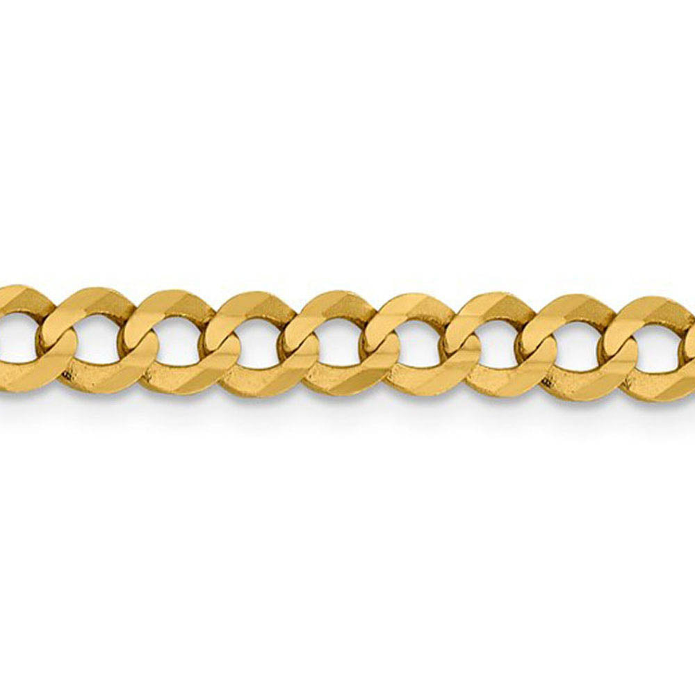 Alternate view of the 6mm 14K Yellow Gold Solid Lightweight Flat Curb Chain Bracelet by The Black Bow Jewelry Co.