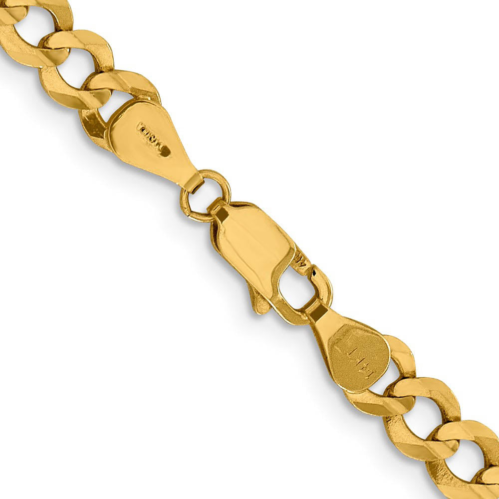 Alternate view of the 6mm 14K Yellow Gold Solid Lightweight Flat Curb Chain Bracelet by The Black Bow Jewelry Co.
