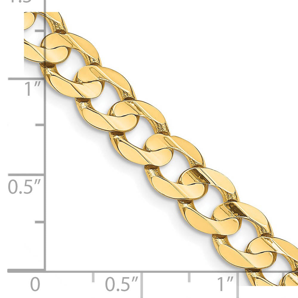 Alternate view of the Men's 8.5mm 14K Yellow Gold Open Concave Solid Curb Chain Necklace by The Black Bow Jewelry Co.