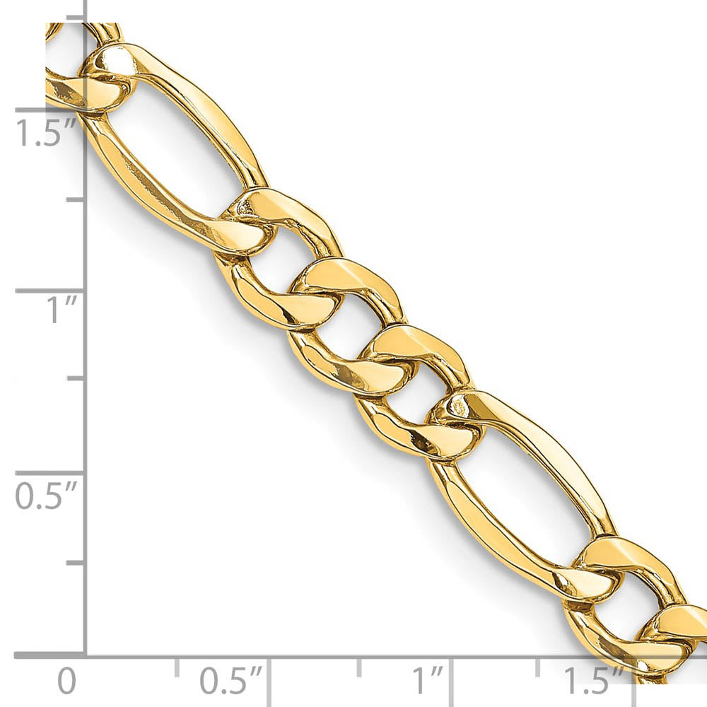 Alternate view of the Men's 8.5mm 14K Yellow Gold Hollow Figaro Chain Necklace by The Black Bow Jewelry Co.