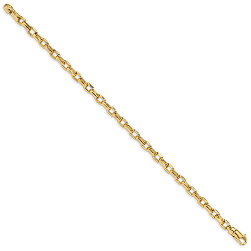 Alternate view of the 5mm 14K Yellow Gold Solid Polished Fancy Cable Chain Bracelet by The Black Bow Jewelry Co.