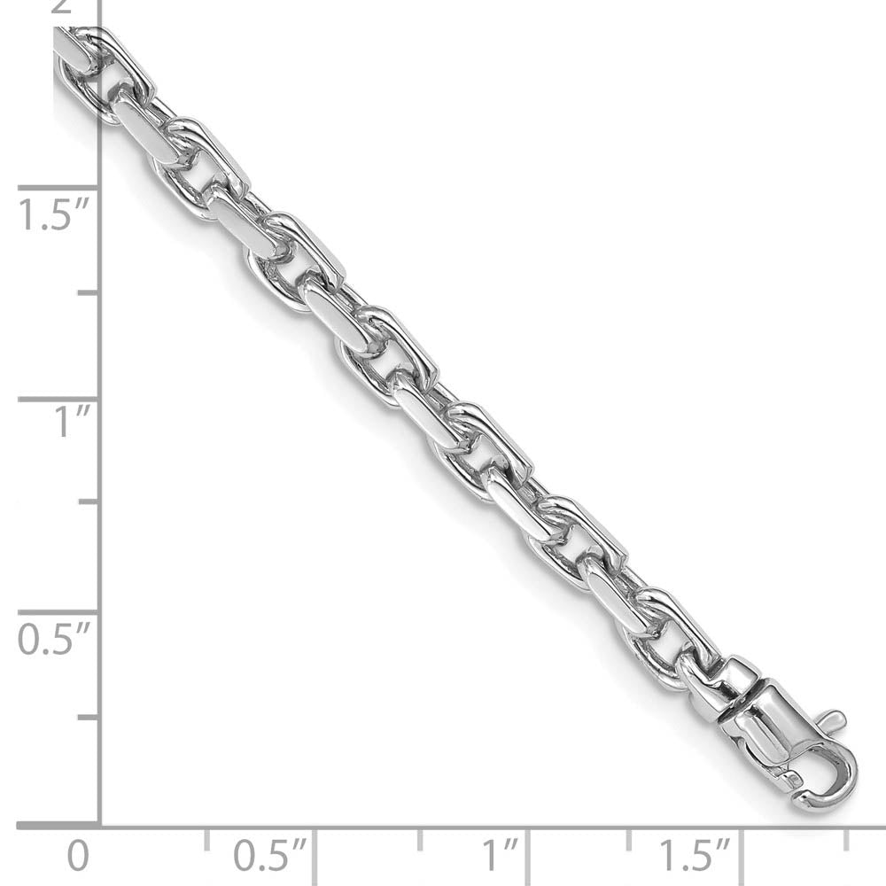 Alternate view of the 4.25mm 14K White Gold Solid Fancy Cable Chain Bracelet by The Black Bow Jewelry Co.