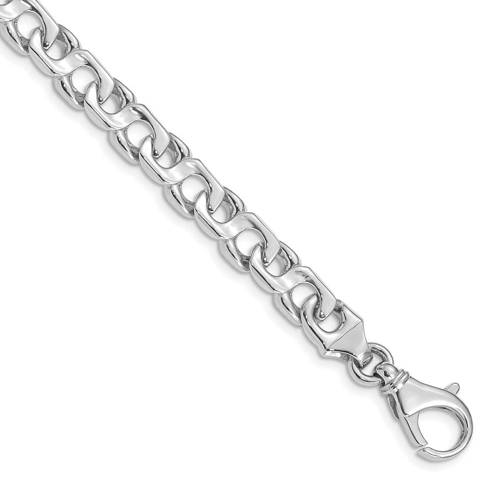 Alternate view of the 14K Yellow or White Gold, 7.5mm Fancy Figure-8 Chain Bracelet, 8 Inch by The Black Bow Jewelry Co.
